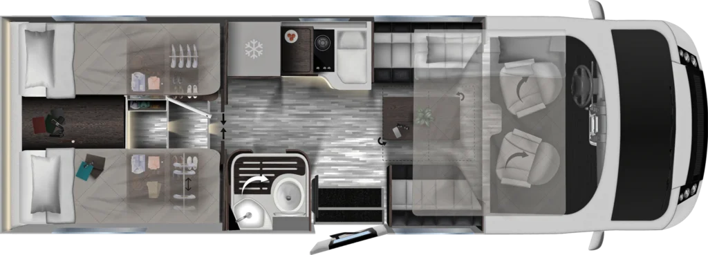 Pianta del K-Yacht Tekno Line 64